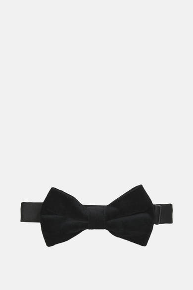 Zwarte vlinderdas van fluweel van ACCESSORIES BY JACK & JONES, met een verstelbare band.