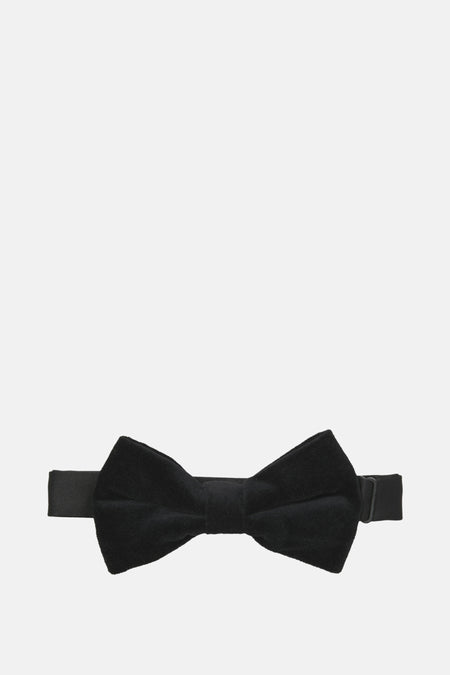 Zwarte vlinderdas van fluweel van ACCESSORIES BY JACK & JONES, met een verstelbare band.