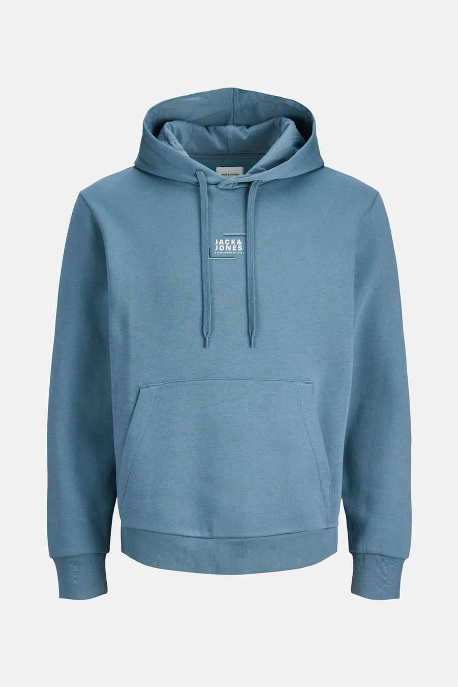 Sweat à capuche bleu de JACK & JONES, avec cordon de serrage et logo centré.
