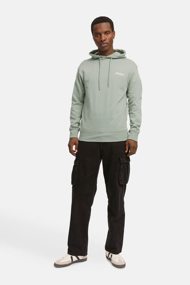 Sweat à capuche vert menthe par Originals by Jack & Jones, avec cordon et logo blanc brodé.