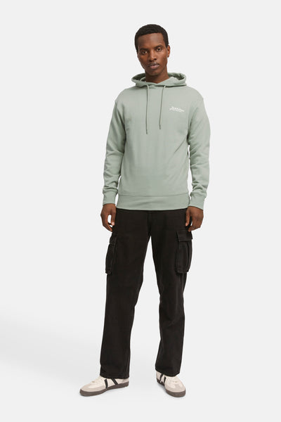 Sweat à capuche vert menthe par Originals by Jack & Jones, avec cordon et logo blanc brodé.