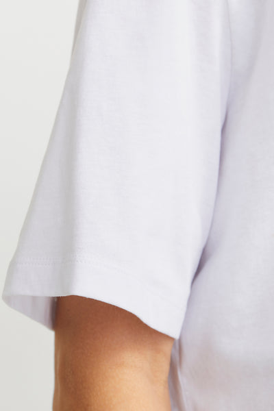 T-shirt à manches courtes blanc de JACK & JONES, détail du bras et de la couture.