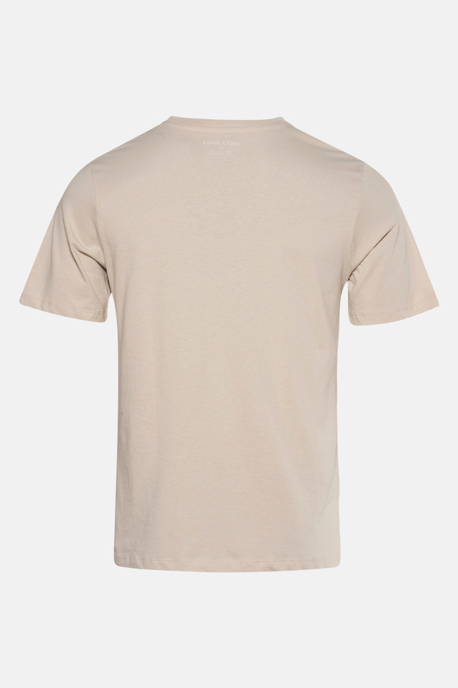 T-shirt à manches courtes écru de JACK & JONES, vue arrière, coupe classique.