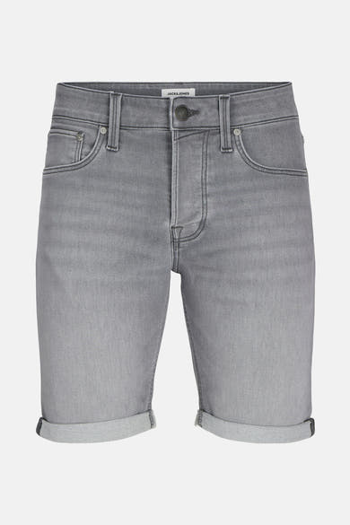 Korte spijkerbroek in grijs van JACK & JONES met opgerolde zomen.