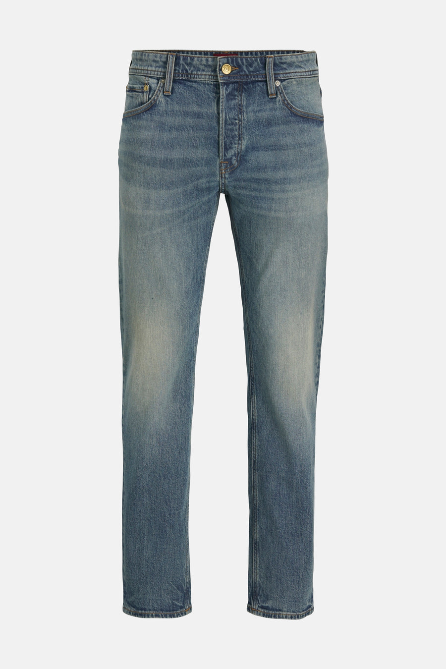 Slim-fit jeans in medium blue denim from JACK & JONES JEANS INTELLIGENCE, with wash and classic pockets.