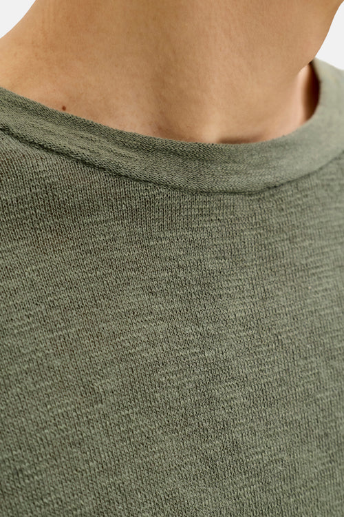 Groene trui met ronde hals van PREMIUM by JACK & JONES, met een zichtbare gebreide textuur en een ronde hals.