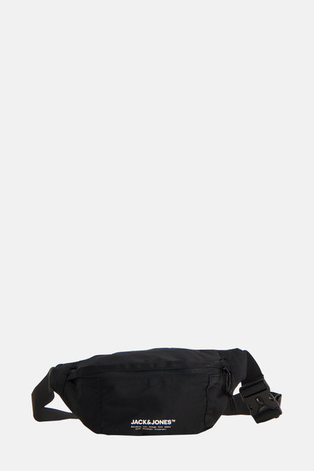 Zwarte heuptas van ACCESSORIES BY JACK & JONES met verstelbare schouderriem, ritssluiting.