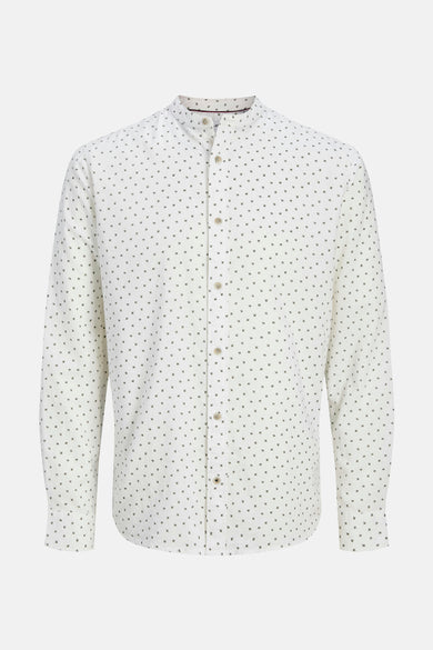 Witte lange mouw chemise van JACK & JONES, met een discreet patroon en een moderne snit.