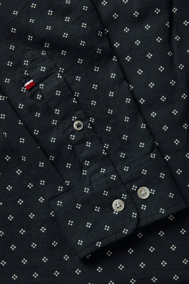 Blauwe blouse met lange mouwen en bloemenprint van JACK & JONES, met knoopsluiting en kenmerkend logo.
