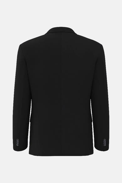 Blazer noir de PREMIUM by JACK & JONES, vue arrière avec manches longues et boutons aux poignets.
