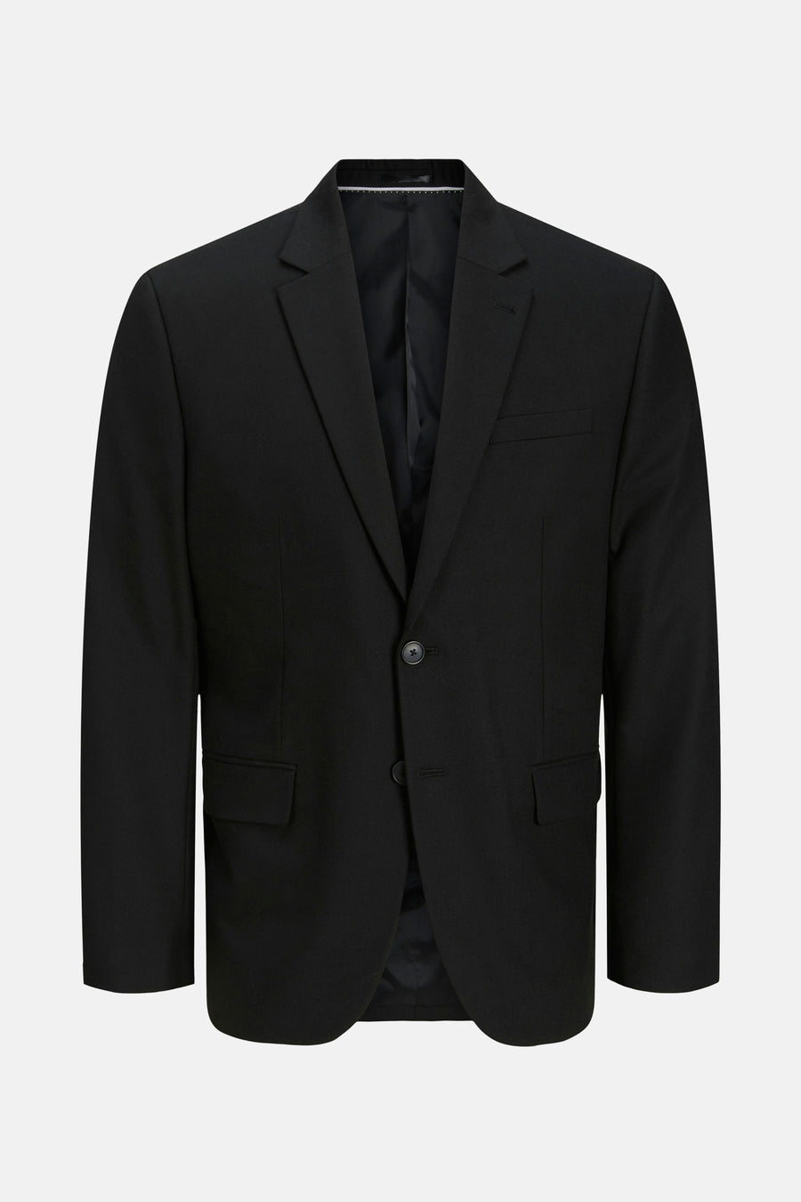 Blazer noir de PREMIUM by JACK & JONES, avec une boutonnière simple et des poches à rabat.
