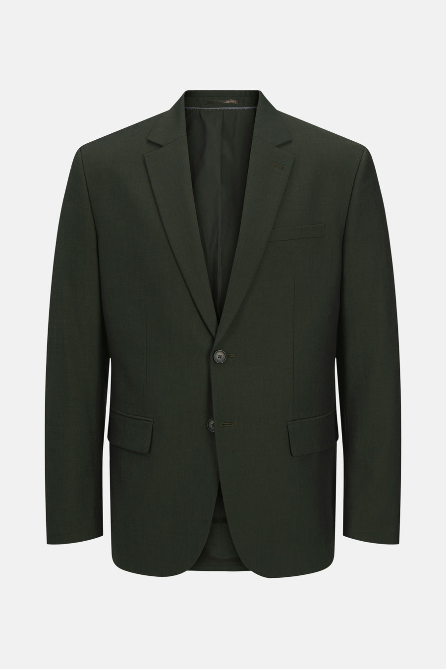 Groen colbert van PREMIUM by JACK & JONES, met twee knopen en klepzakken.