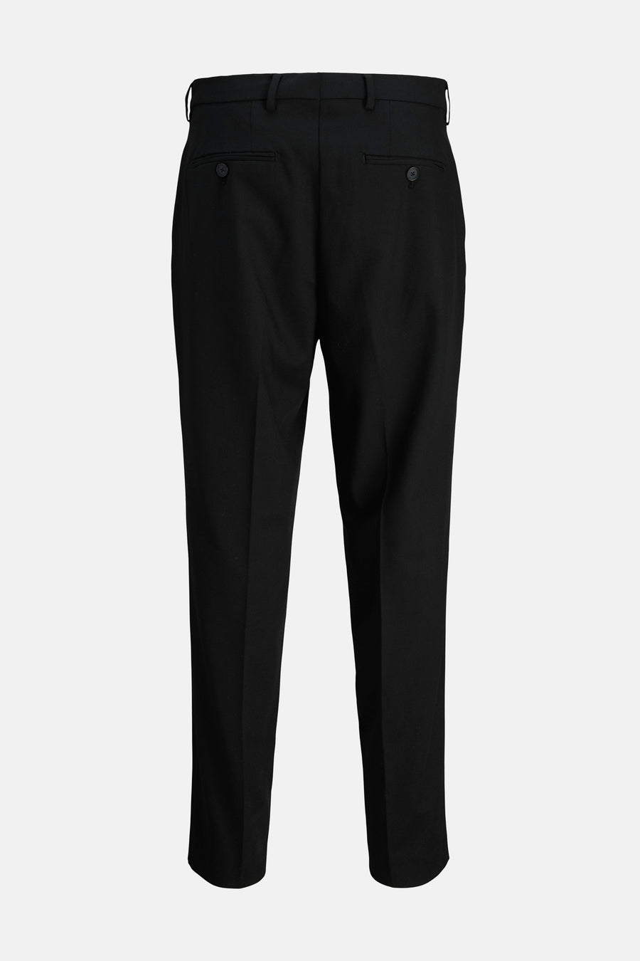 Pantalon de costume noir de PREMIUM by JACK & JONES, avec poches boutonnées à l'arrière.