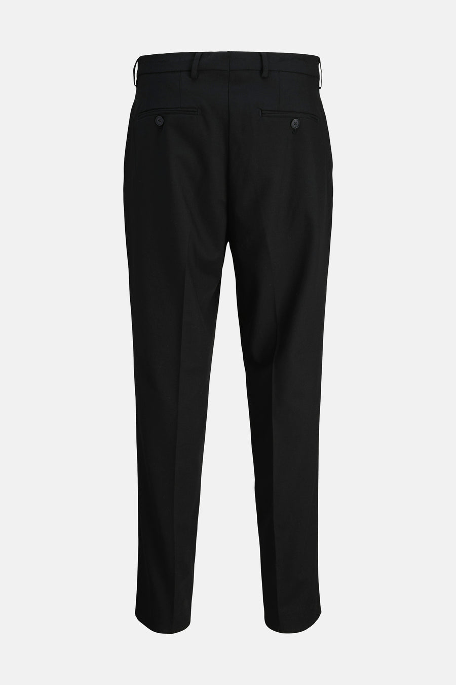 Pantalon de costume noir par PREMIUM by JACK & JONES, avec poches boutonnées à l'arrière.
