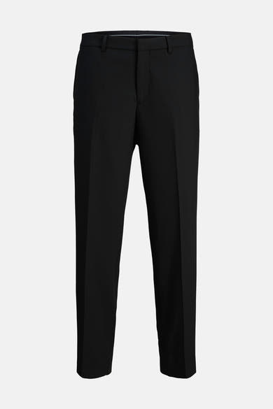 Pantalon de costume noir par PREMIUM by JACK & JONES, coupe droite et tissu lisse.