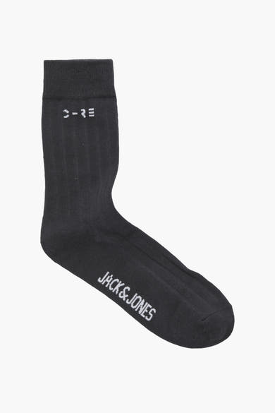 Chaussette grise par ACCESSORIES BY JACK & JONES, avec motif de côtes verticales et logo imprimé.