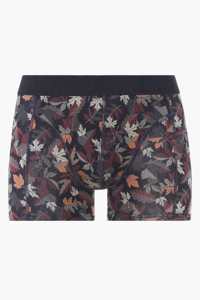 Boxer multicolore par ACCESSORIES BY JACK & JONES avec motif de feuilles d'automne sur fond sombre.