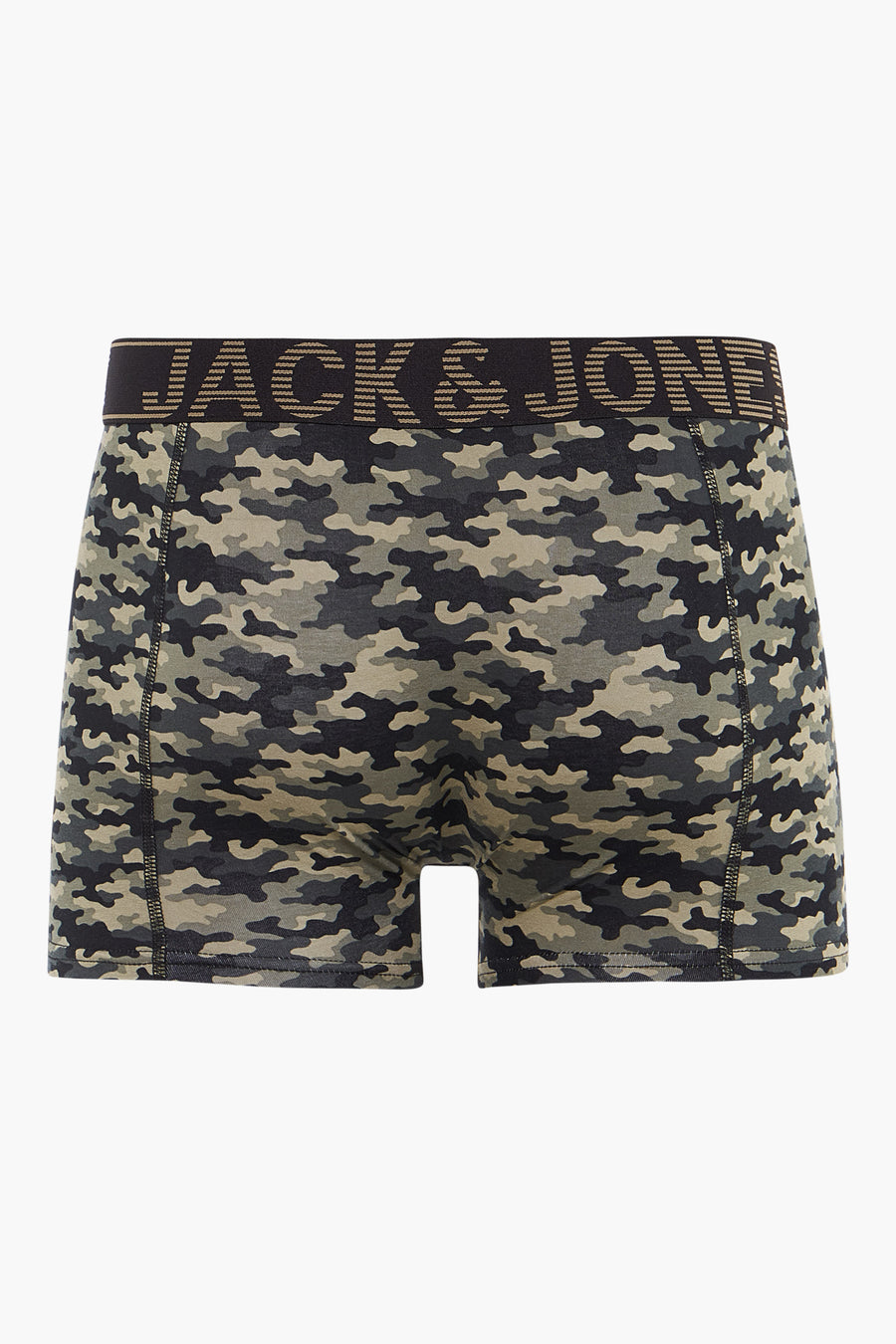 Boxer homme camouflage vert d'ACCESSORIES BY JACK & JONES, avec ceinture élastique logotée.