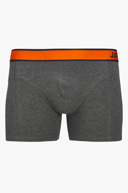 Boxer gris en maille par ACCESSORIES BY JACK & JONES, avec ceinture orange et logo apparent.