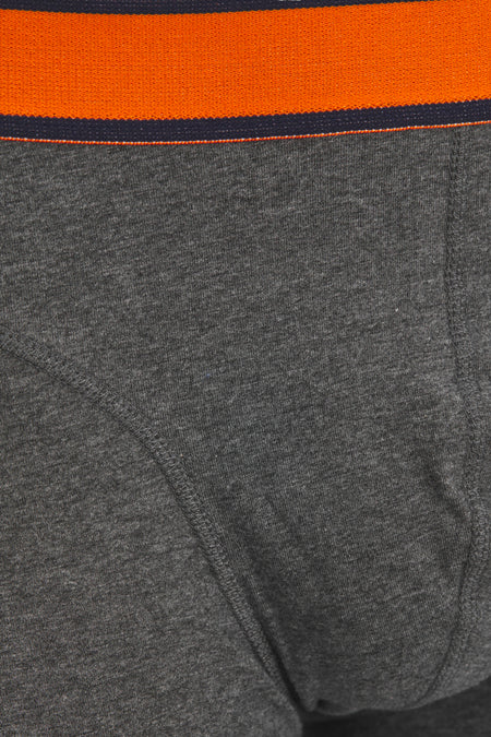 Boxer gris en coton, de ACCESSORIES BY JACK & JONES, avec ceinture élastique orange et bleu marine.