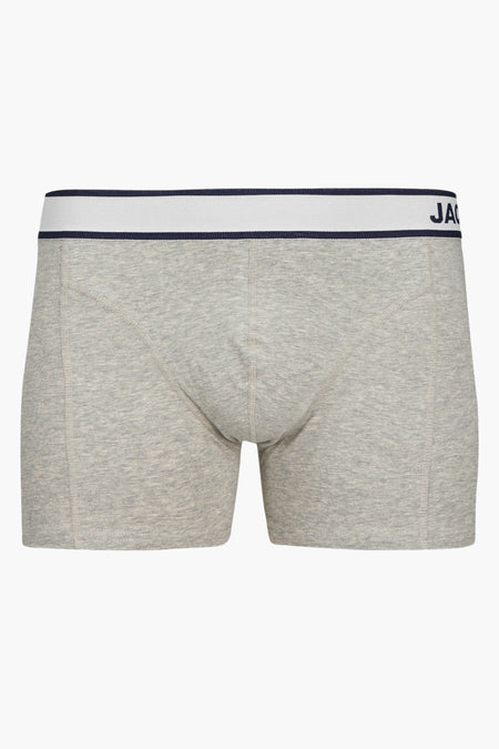 Boxer gris d'ACCESSORIES BY JACK & JONES, avec une ceinture élastique blanche et logo.