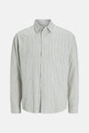 Ecru overhemd met lange mouwen van katoenmix, van ORIGINALS BY JACK & JONES, met verticale strepen.