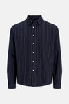 Blauw gestreept overhemd met lange mouwen, van ORIGINALS BY JACK & JONES, met witte knopen.