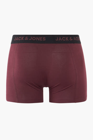 Boxer rouge par ACCESSORIES BY JACK & JONES avec ceinture élastique logotée, sur fond blanc.