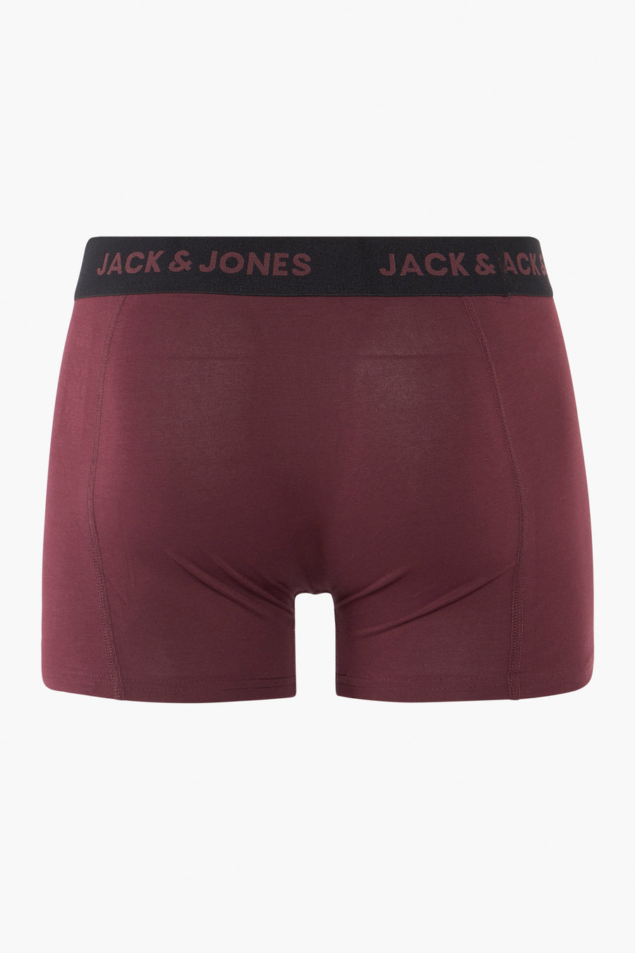 Boxer rouge par ACCESSORIES BY JACK & JONES avec ceinture élastique logotée, sur fond blanc.