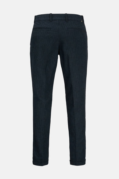 Chino bleu marine de JACK & JONES JEANS INTELLIGENCE, à motif chevrons subtil et ourlets retroussés.