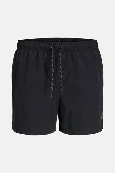 Short de bain noir de JACK & JONES JEANS INTELLIGENCE, avec cordon de serrage blanc et noir.