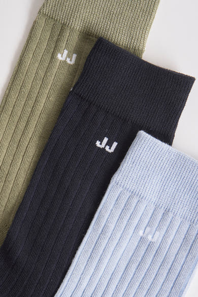 Pack de chaussettes multicolores by ACCESSORIES BY JACK & JONES, en maille côtelée avec logo « JJ » brodé.