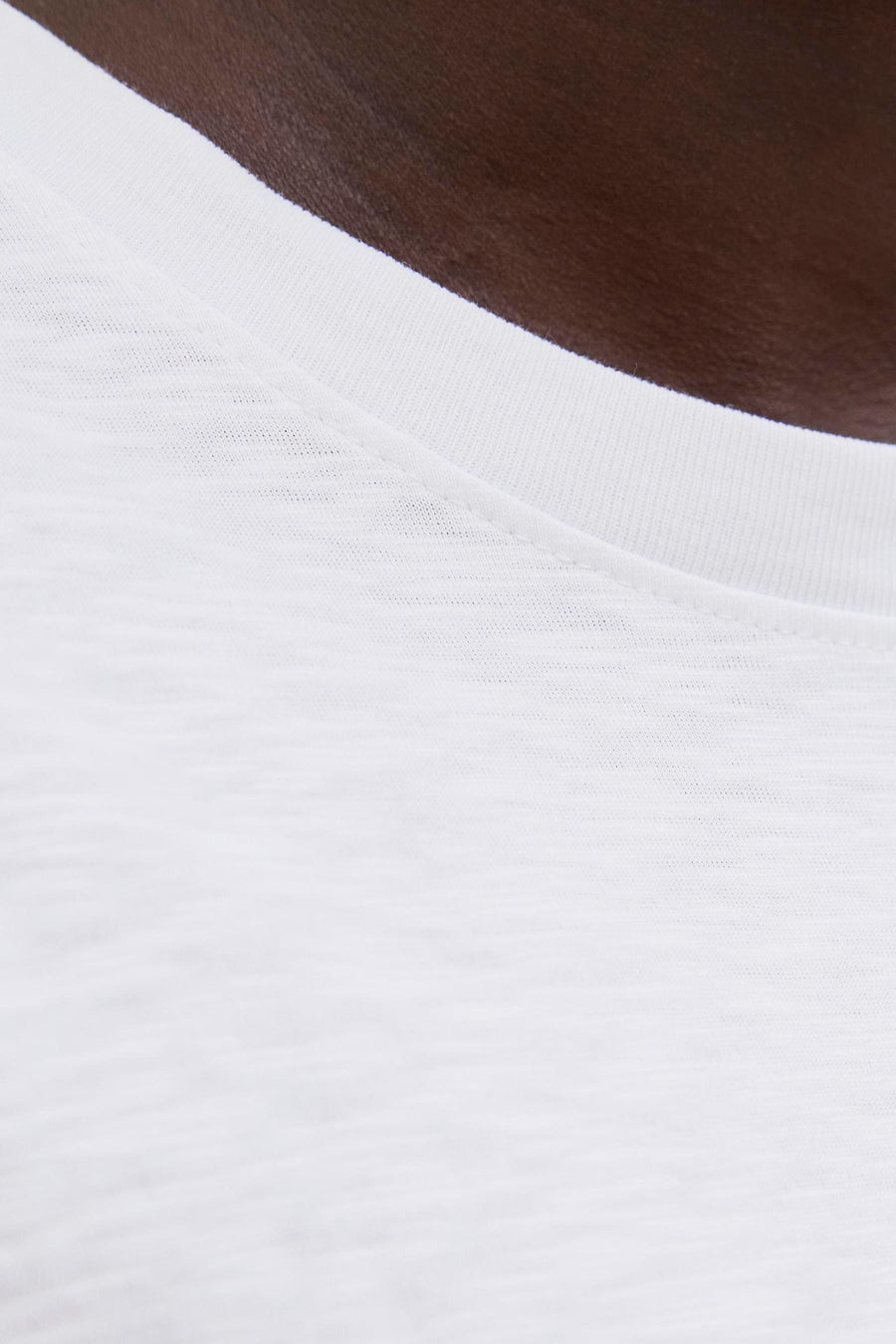 Wit T-shirt met korte mouwen van ORIGINALS BY JACK & JONES, van getextureerd katoen bij de hals.