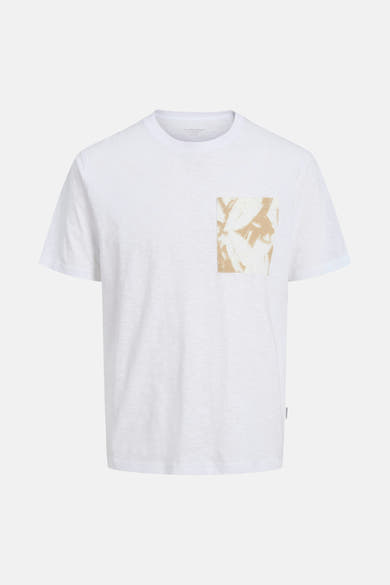 Wit T-shirt met korte mouwen van ORIGINALS BY JACK & JONES met een abstracte borstzak.