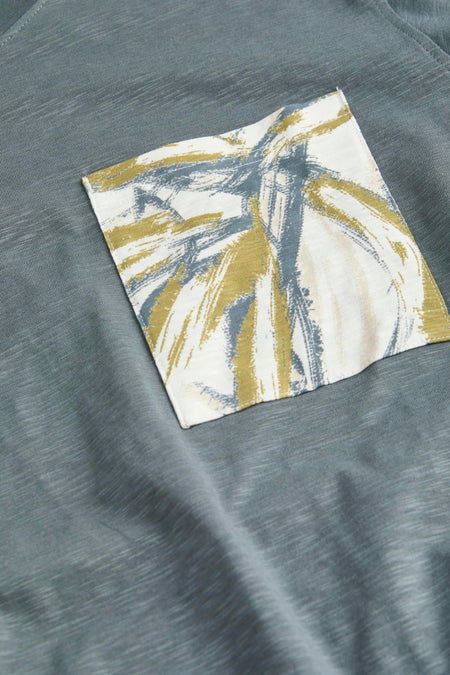 Grijze T-shirt met korte mouwen van ORIGINALS BY JACK & JONES met abstracte zak.