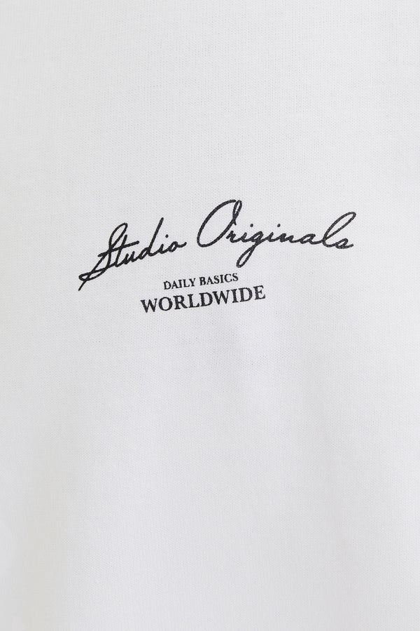 T-shirt (korte mouwen) Wit - ORIGINALS BY JACK & JONES