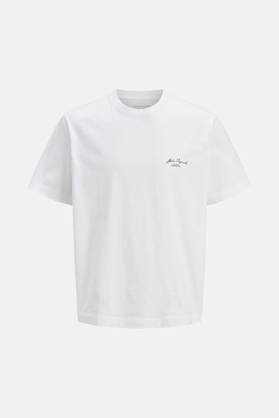 Wit T-shirt met korte mouwen van Originals by Jack & Jones met een opdruk.