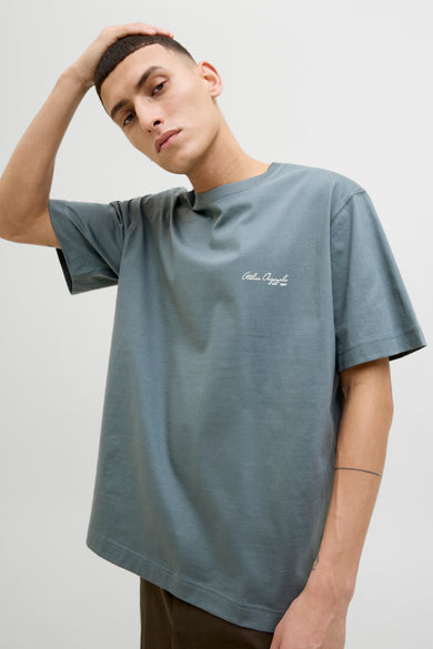 T-shirt met JackS gris van ORIGINALS BY JACK & JONES, met een geborduurde logo op de borst.