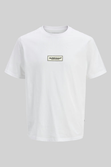 Wit T-shirt met korte mouwen van Originals by Jack & Jones, met opdruk op de voorkant.