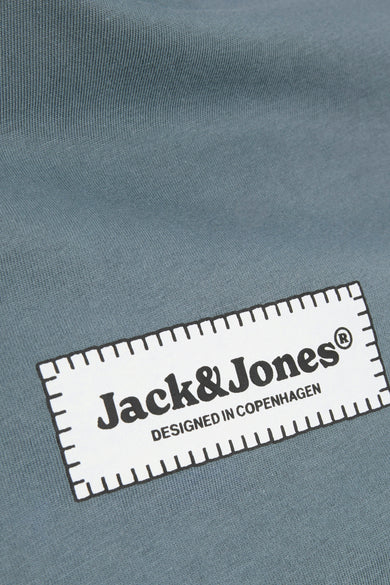 Grijs T-shirt met korte mouwen van ORIGINALS BY JACK & JONES, met een op de katoenen stof gedrukte label.