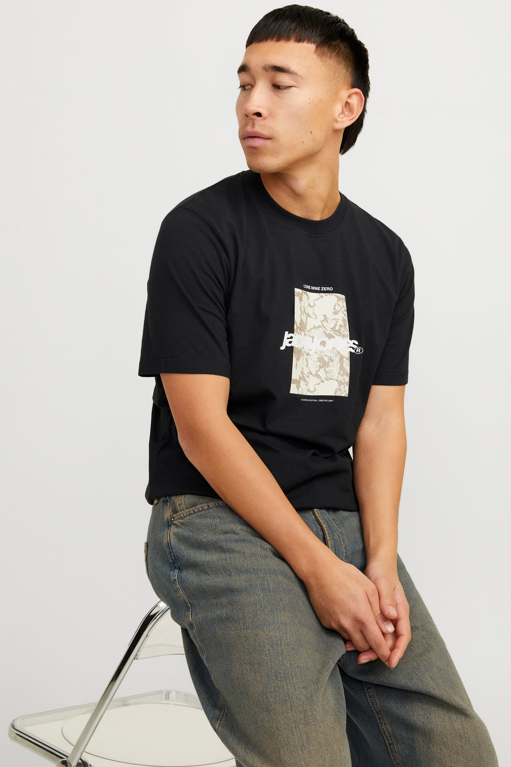 T-shirt (korte mouwen) Zwart - ORIGINALS BY JACK & JONES