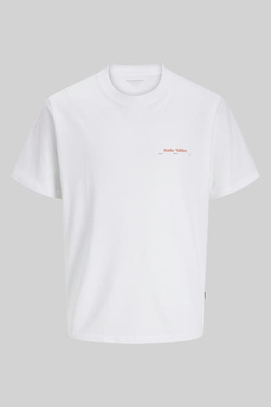Wit T-shirt met korte mouwen van ORIGINALS BY JACK & JONES met "Studio Edition" logo.