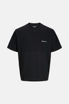 Zwart T-shirt met korte mouwen van Originals by Jack & Jones, met een minimalistisch wit logo.