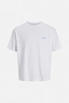 Wit T-shirt met korte mouwen van ORIGINALS BY JACK & JONES, met een klein lichtblauw logo.