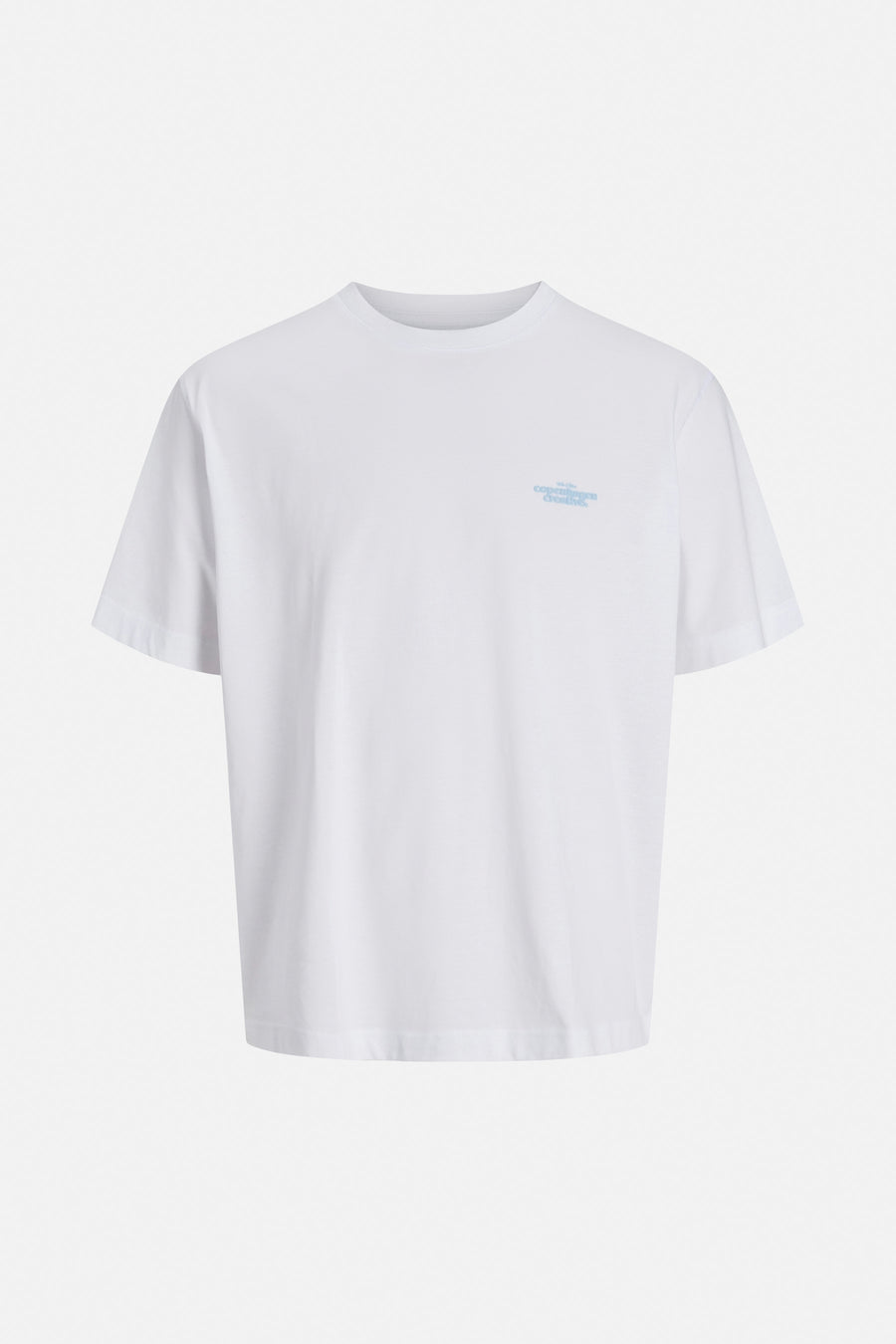 Wit T-shirt met korte mouwen van ORIGINALS BY JACK & JONES, met een klein lichtblauw logo.