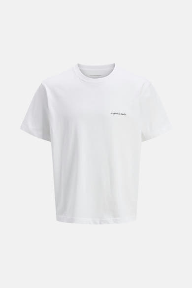 Wit T-shirt met korte mouwen van ORIGINALS BY JACK & JONES, met de tekst "originals studio" rechtsonder.
