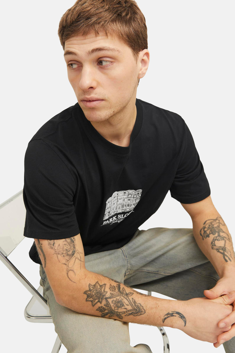 T-shirt (korte mouwen) Zwart - ORIGINALS BY JACK & JONES