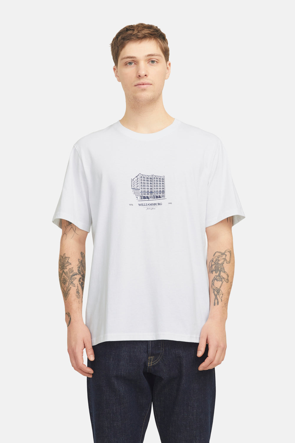 T-shirt (korte mouwen) Wit - ORIGINALS BY JACK & JONES