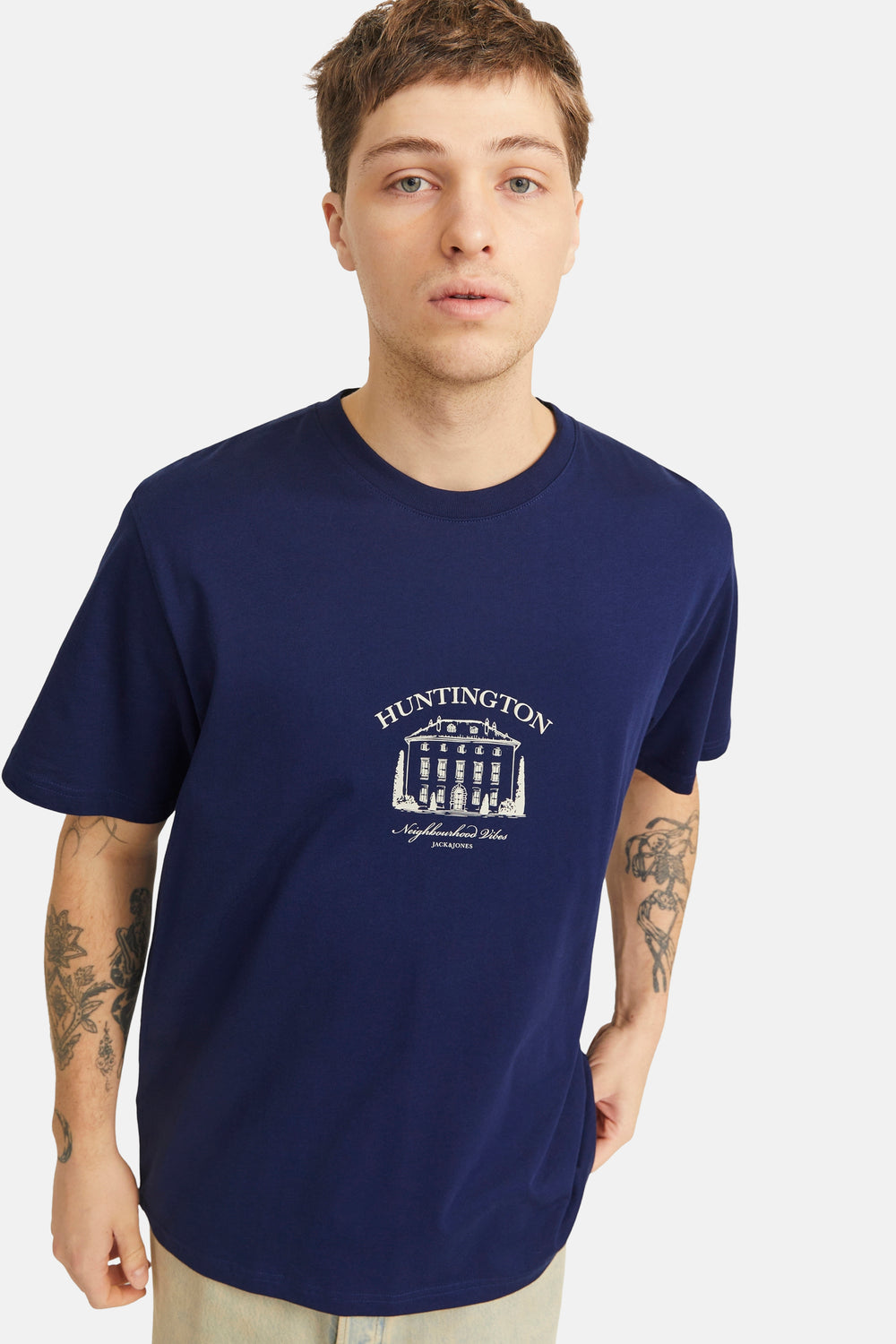 T-shirt (korte mouwen) Blauw - ORIGINALS BY JACK & JONES
