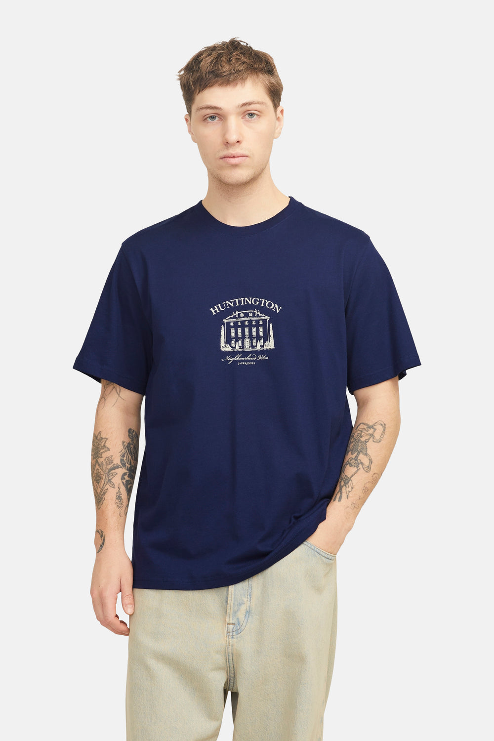 T-shirt (korte mouwen) Blauw - ORIGINALS BY JACK & JONES